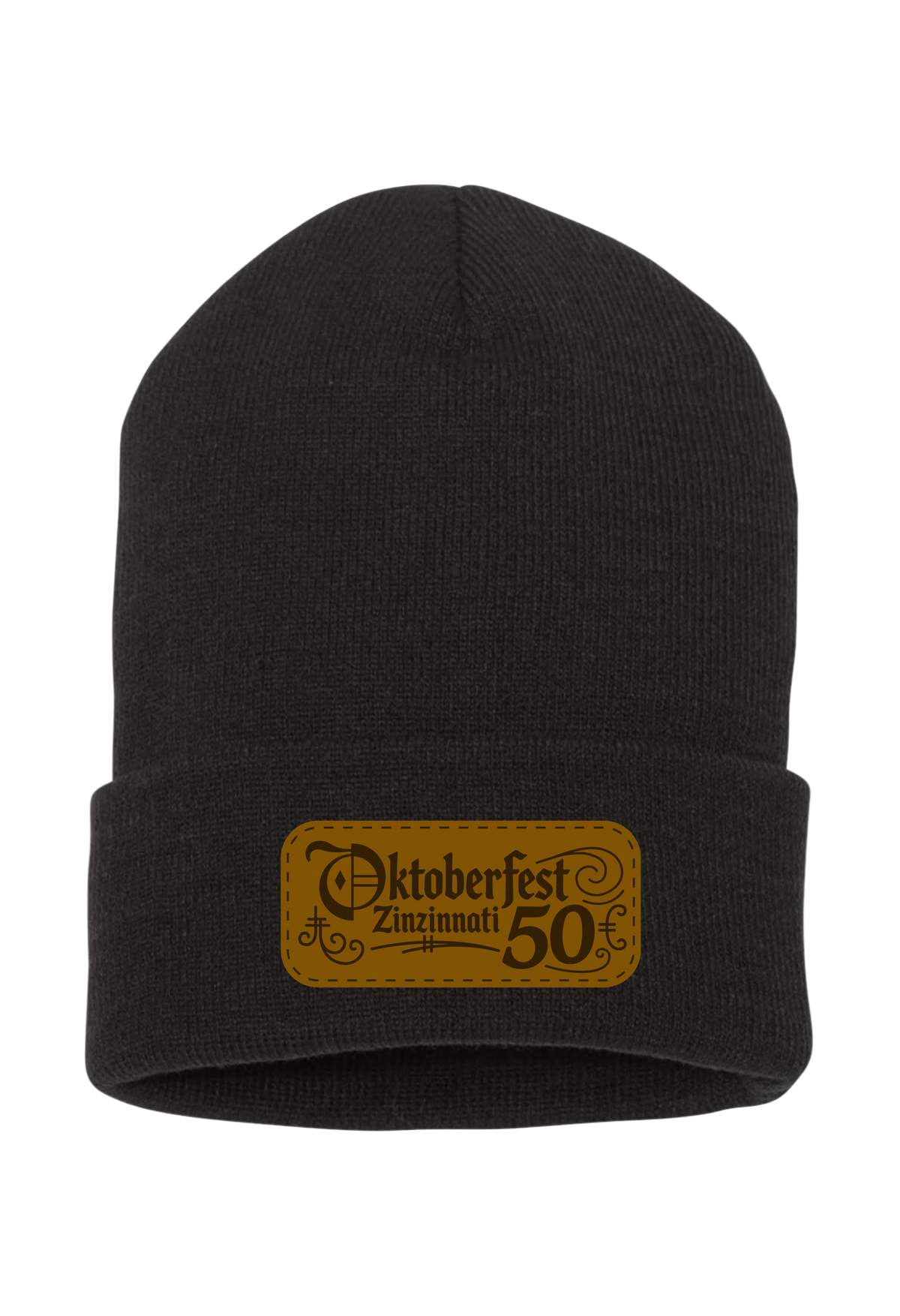 Black Knit Beanie — front