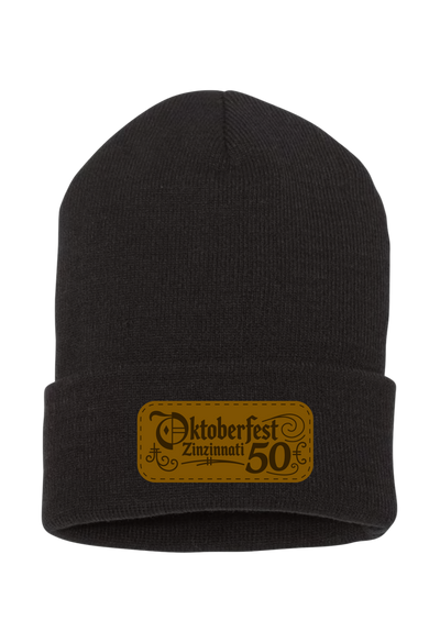 Black Knit Beanie — front